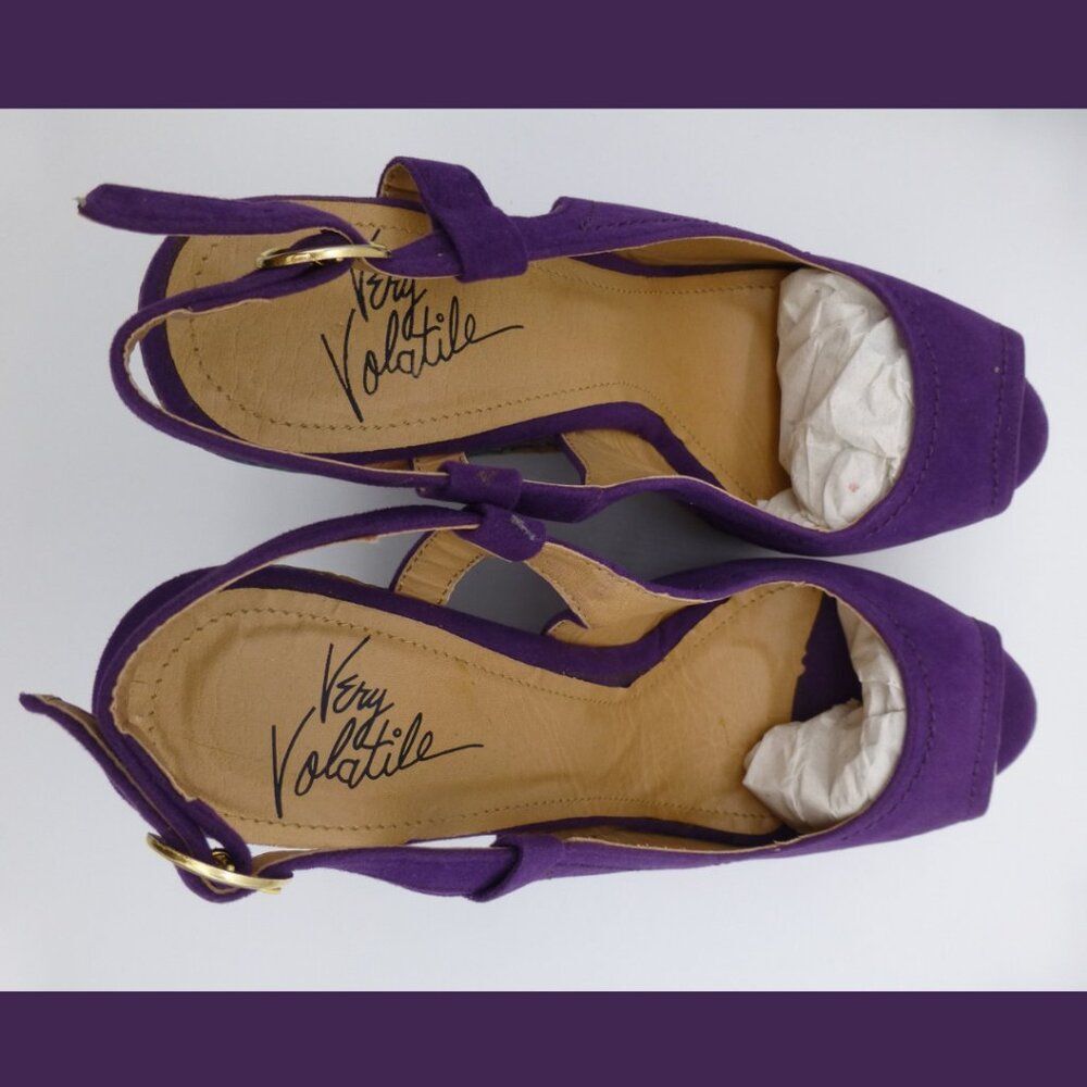 NIB - Very Volatile Hendrix Wedge Corkscrew-Blend Slingback Sandals - Picture 12 of 12